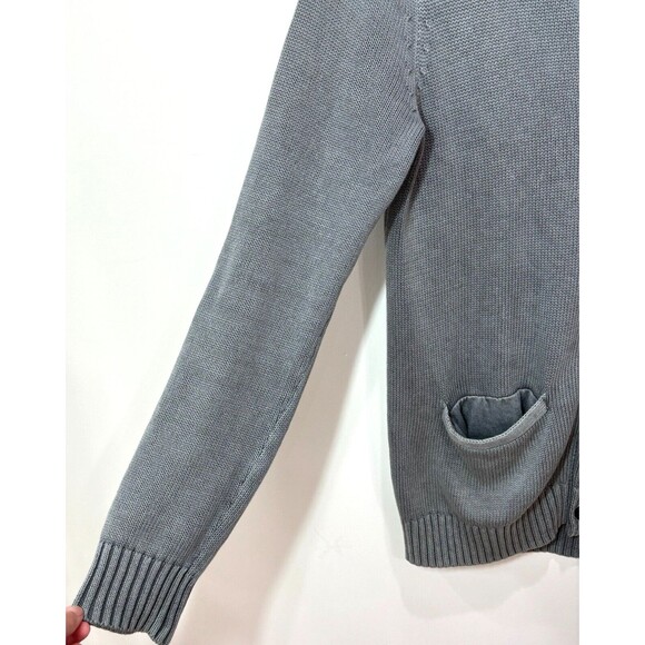 Goodthreads Mens Sweater Grandpa Cardigan S Gray Chunky Shawl Collar Academia - Picture 5 of 13